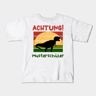 Achtung Musterschüler Dino Schulbeginn T shirt Kids T-Shirt